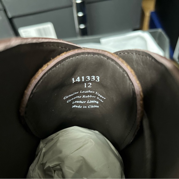 The Men's Store at Bloomingdale's Cap Toe Boot Brown Size 12 - Picture 7 of 7